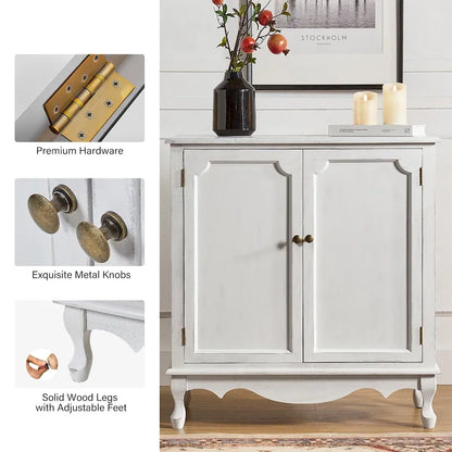 Pallantium 34Tall-2 Door Farmhouse Style Accent Cabinet by HULALA HOME