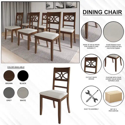 CraftPorch Mid-Century Modern Wooden Dining Chairs (Set of 2) - N/A