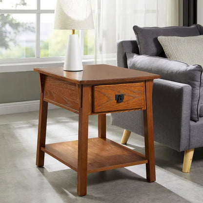 Leick Home Solid Wood Mission End Table with Drawer