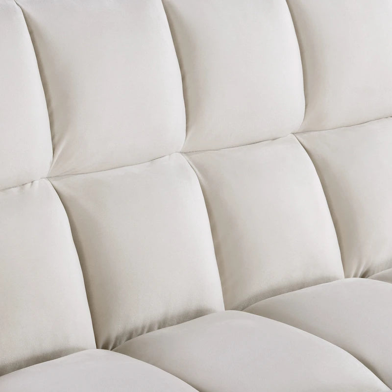 Classic 55 Width Pull Out Tufted Convertible Loveseat Sleeper Sofa Bed - 55W x 68L x 20H