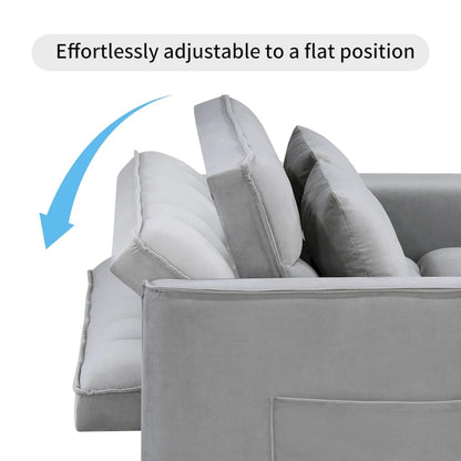 Classic 55 Width Pull Out Tufted Convertible Loveseat Sleeper Sofa Bed - 55W x 68L x 20H
