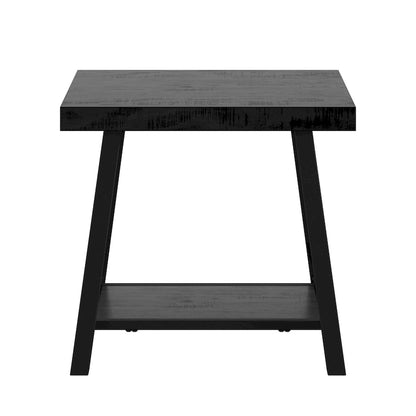 Bryson Rustic X-Base End Table with Shelf by iNSPIRE Q Classic
