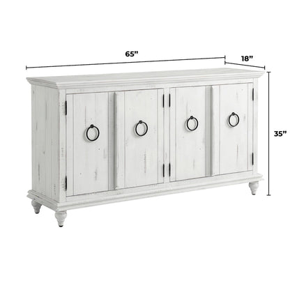 Central Park 65-inch Solid Wood 4-door TV Stand Console - 35 inches high x 65 inches wide x 18 inches deep