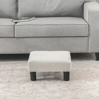 Adeco Ottoman Upholstered Fabric Footrest Pet Steps Dog Stair Stool