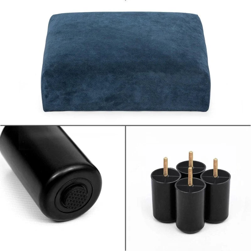 Adeco Ottoman Upholstered Fabric Footrest Pet Steps Dog Stair Stool
