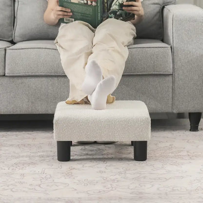 Adeco Ottoman Upholstered Fabric Footrest Pet Steps Dog Stair Stool