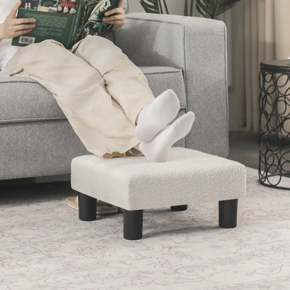 Adeco Ottoman Upholstered Fabric Footrest Pet Steps Dog Stair Stool