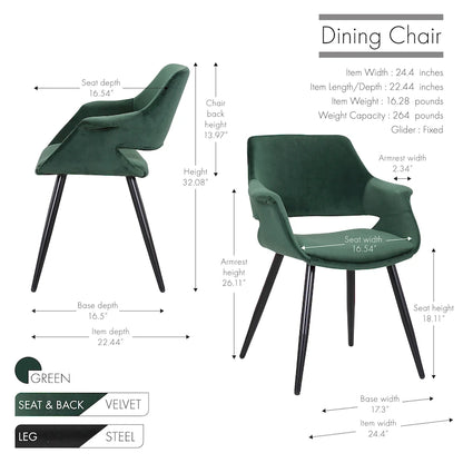 Porthos Home Fulco Velvet Mid-century Dining Chair
