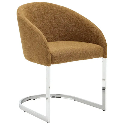 Modern Fabric Upholstered Dining Chairs, Boucle Arm Side Chair - 30 H x 22.2 W x 21.7 D