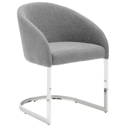 Modern Fabric Upholstered Dining Chairs, Boucle Arm Side Chair - 30 H x 22.2 W x 21.7 D