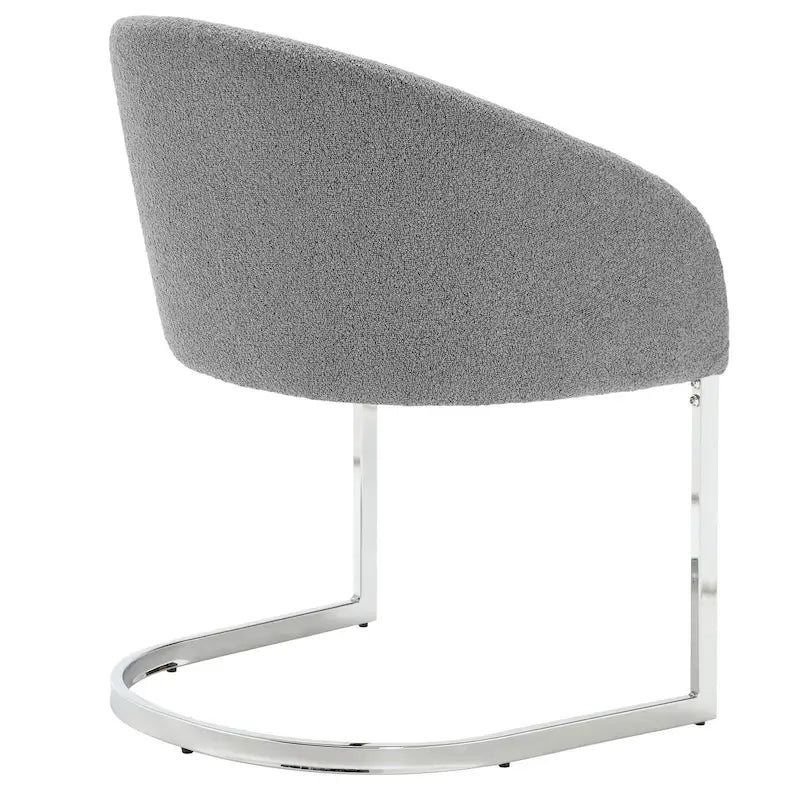 Modern Fabric Upholstered Dining Chairs, Boucle Arm Side Chair - 30 H x 22.2 W x 21.7 D