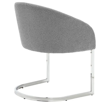 Modern Fabric Upholstered Dining Chairs, Boucle Arm Side Chair - 30 H x 22.2 W x 21.7 D