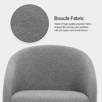 Modern Fabric Upholstered Dining Chairs, Boucle Arm Side Chair - 30 H x 22.2 W x 21.7 D