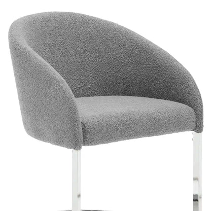 Modern Fabric Upholstered Dining Chairs, Boucle Arm Side Chair - 30 H x 22.2 W x 21.7 D