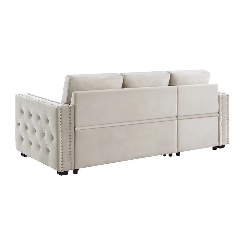 Modern Reversible L-shaped Sleeper Sectional Sofa Bed with Storage Chaise