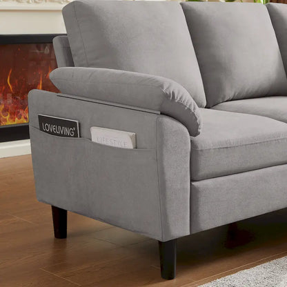 Jarenie 79.72 L Shaped Sofa with Storage Ottoman for Living Room