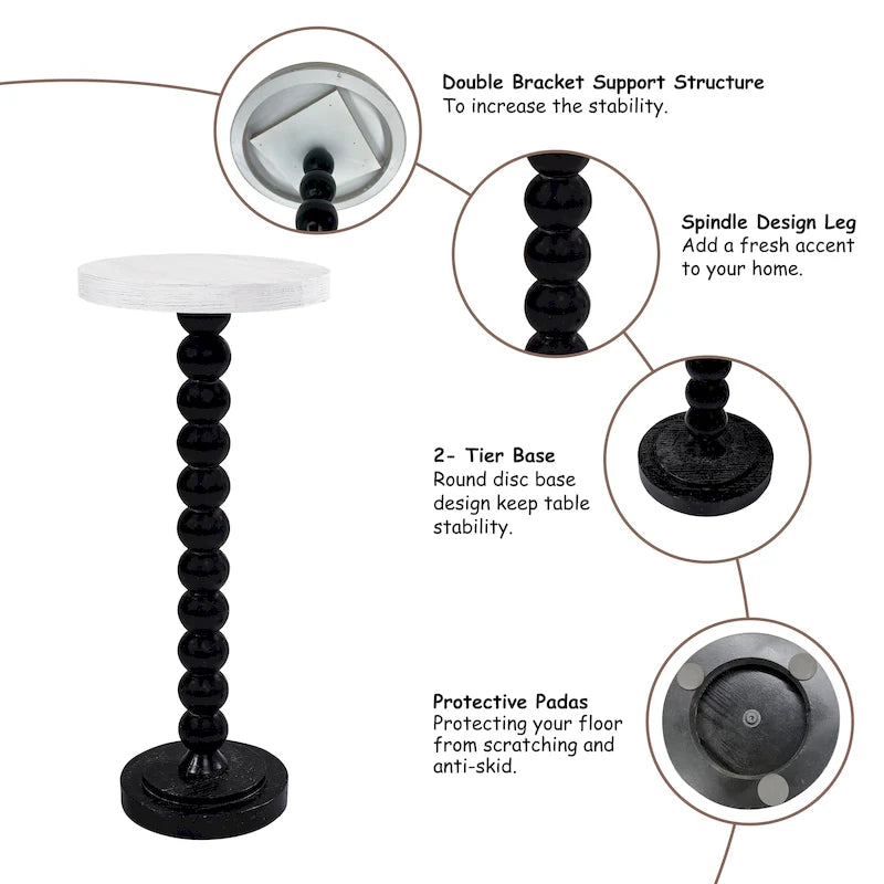 COZAYH Pedestal Small Drinking Table, Contemporary Side Table