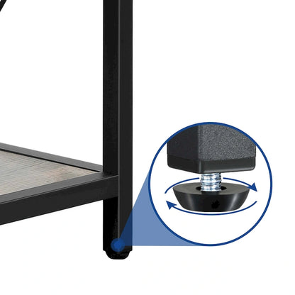 Moasis Industrial 2-Tier Round Coffee Table with Shelf