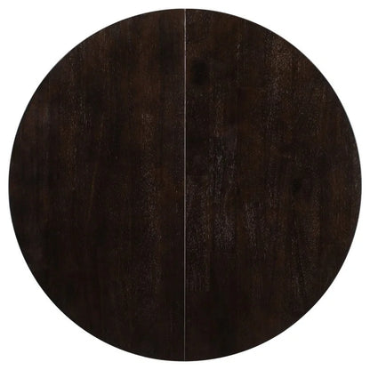Farmhouse Round Extendable Dining Table with 16 Leaf Wood