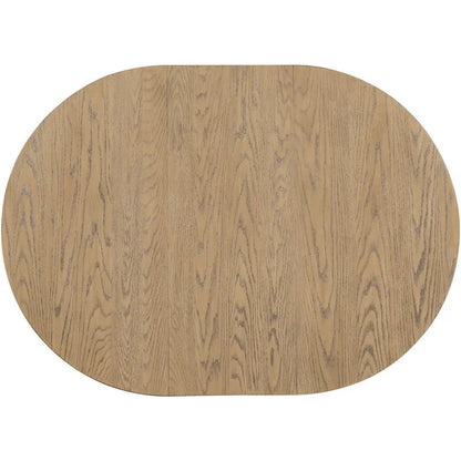Farmhouse Round Extendable Dining Table with 16 Leaf Wood