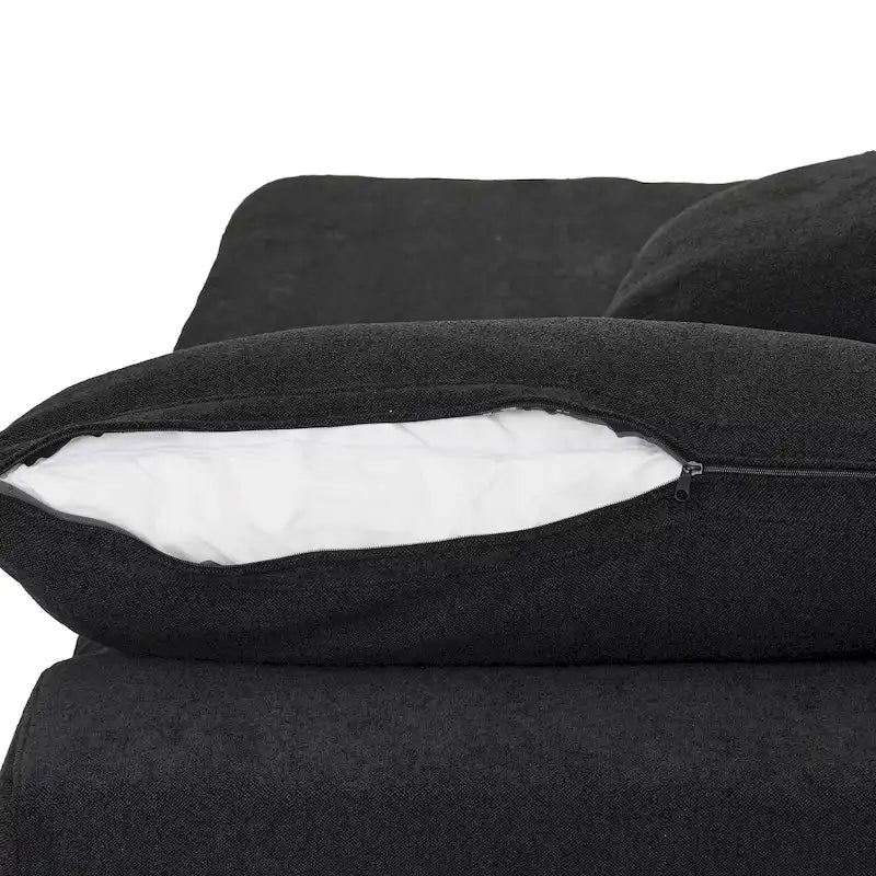 L-shape Linen Sectional Sofa Upholstered Sofa Multiple Cushions Couch with Storage Ottoman