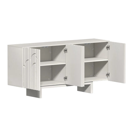 Clihome Modern Wood Storage Buffet Sideboard with 4 Doors
