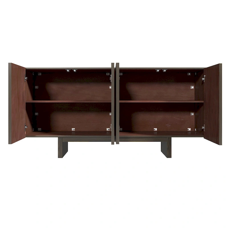 Clihome Modern Wood Storage Buffet Sideboard with 4 Doors
