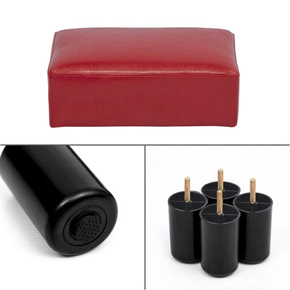 Adeco Small Rectangular Ottoman Modern PU Leather Footrest Stool Chair