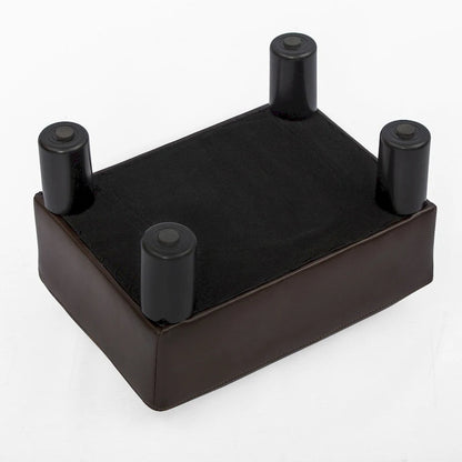 Adeco Small Rectangular Ottoman Modern PU Leather Footrest Stool Chair
