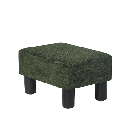 Adeco Small Rectangular Ottoman Modern PU Leather Footrest Stool Chair