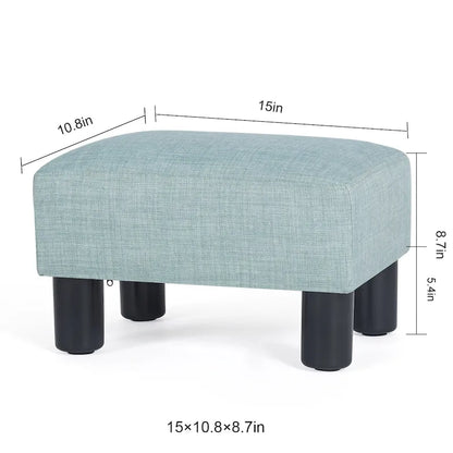 Adeco Small Rectangular Ottoman Modern PU Leather Footrest Stool Chair