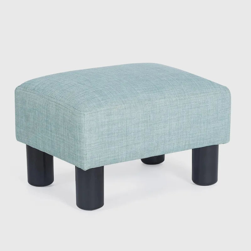 Adeco Small Rectangular Ottoman Modern PU Leather Footrest Stool Chair