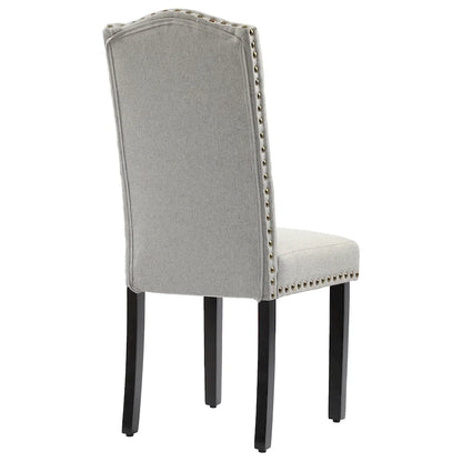 Solid Wood Tufted Dining Chairs, Kitchen Dining Room Chairs with Bronze Nailhead Trim Set of 2