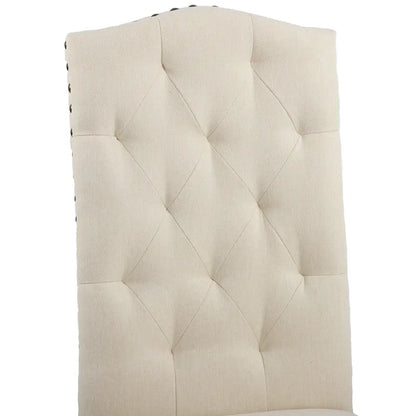 Solid Wood Tufted Dining Chairs, Kitchen Dining Room Chairs with Bronze Nailhead Trim Set of 2