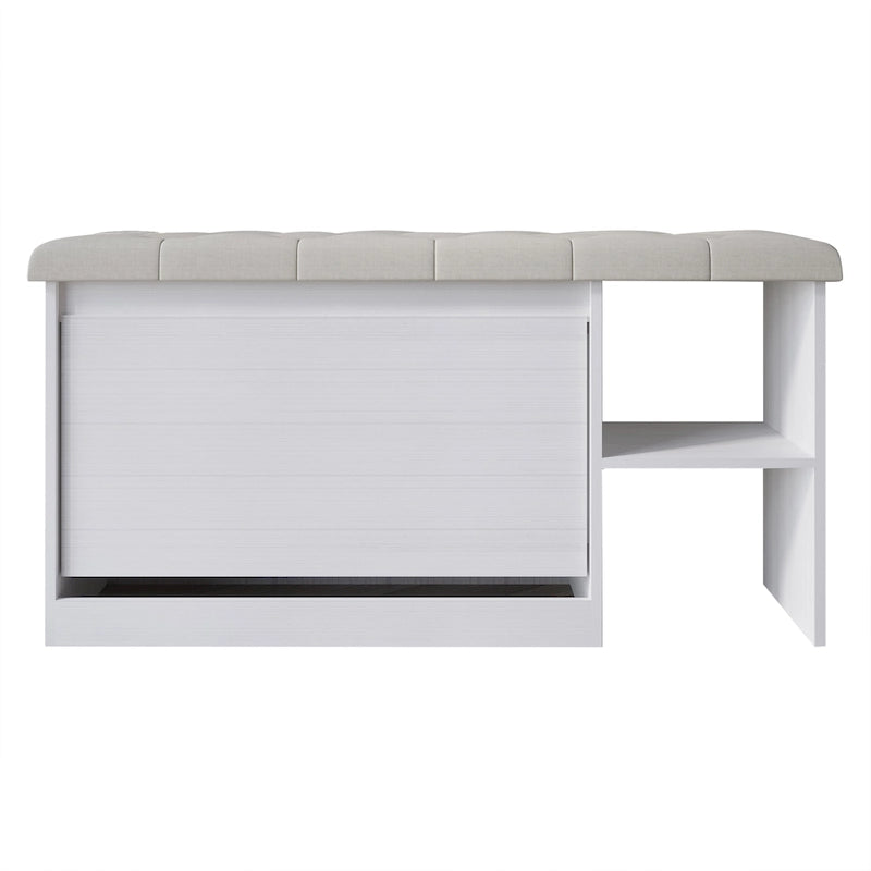 CraftPorch Multifunctional Flip-Drawer Storage Shoes Bench