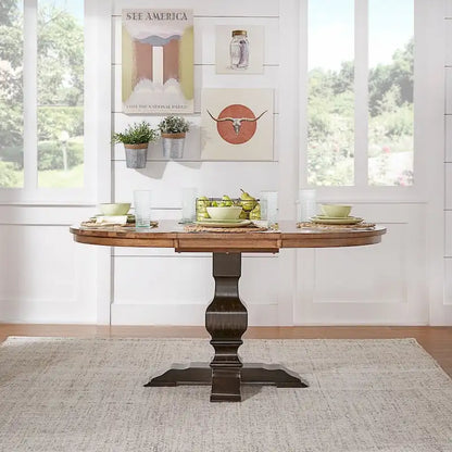 Eleanor Two-tone Oval Solid Wood Dining Table by iNSPIRE Q Classic