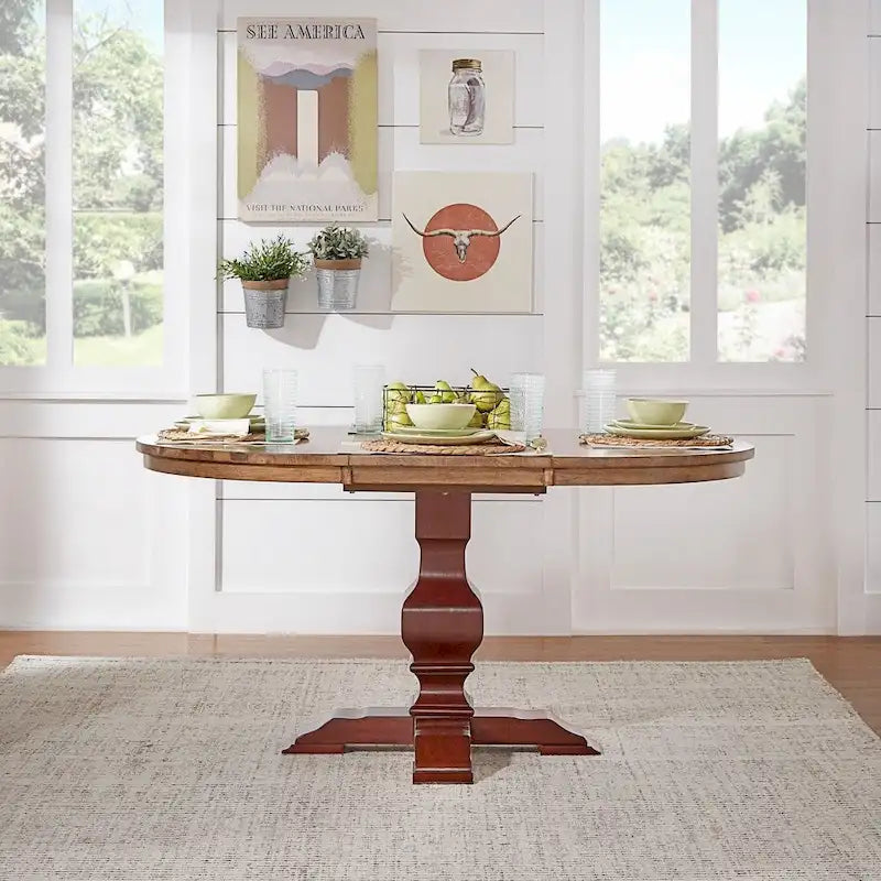 Eleanor Two-tone Oval Solid Wood Dining Table by iNSPIRE Q Classic