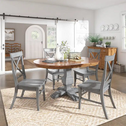 Eleanor Two-tone Oval Solid Wood Dining Table by iNSPIRE Q Classic