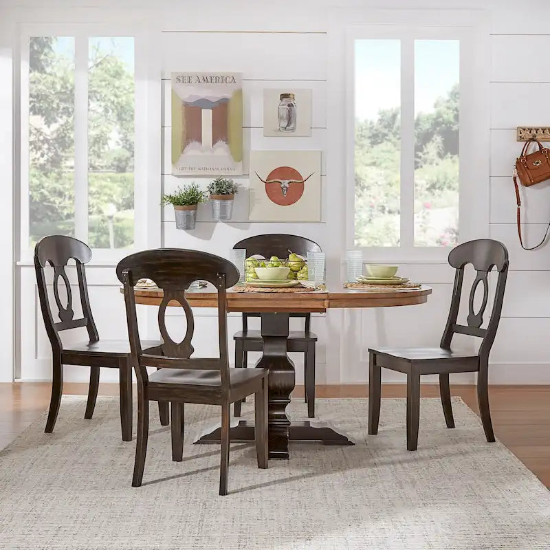 Eleanor Two-tone Oval Solid Wood Dining Table by iNSPIRE Q Classic