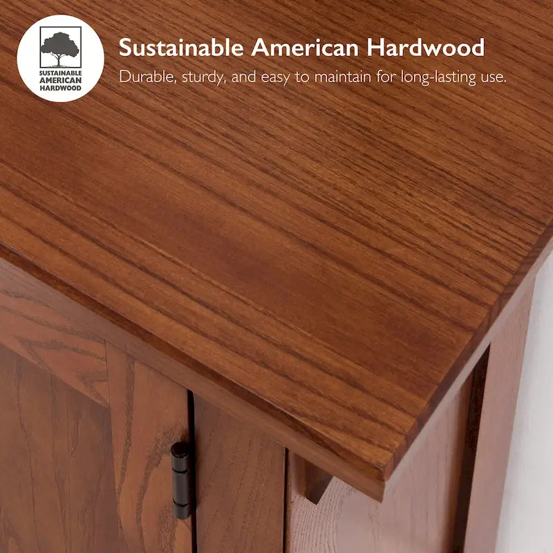Leick Home Traditional Solid Wood Mission Cabinet End Table