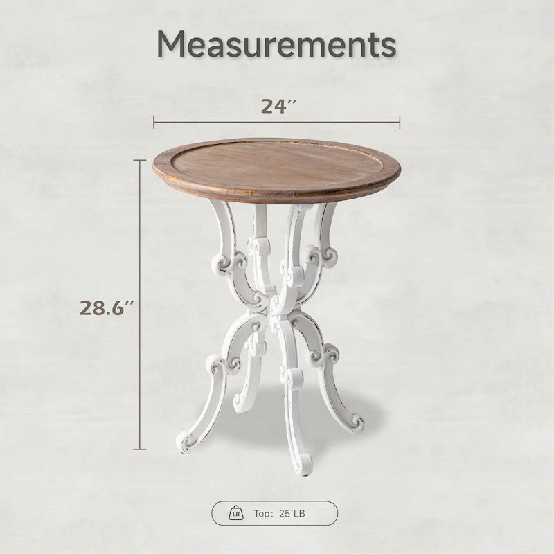 COZAYH Rustic Farmhouse End Table, Natural Top Side Table for Family, Dinning or Living Room, Handcrafted Finish, Modern