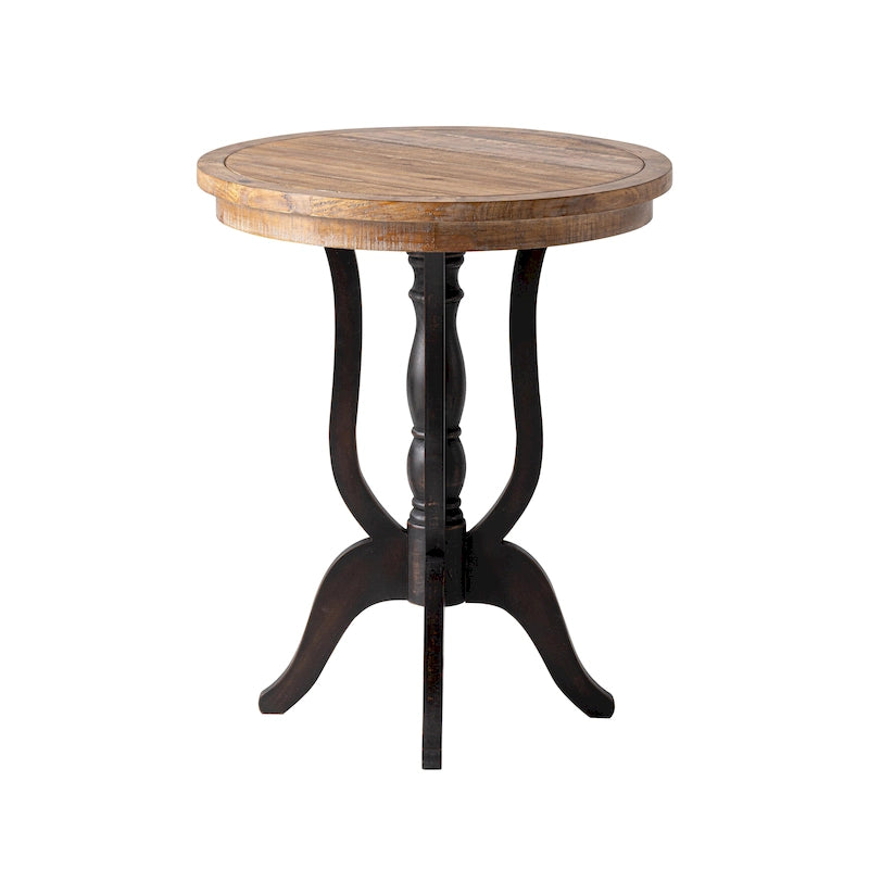 COZAYH Rustic Farmhouse End Table, Natural Top Side Table for Family, Dinning or Living Room, Handcrafted Finish, Modern
