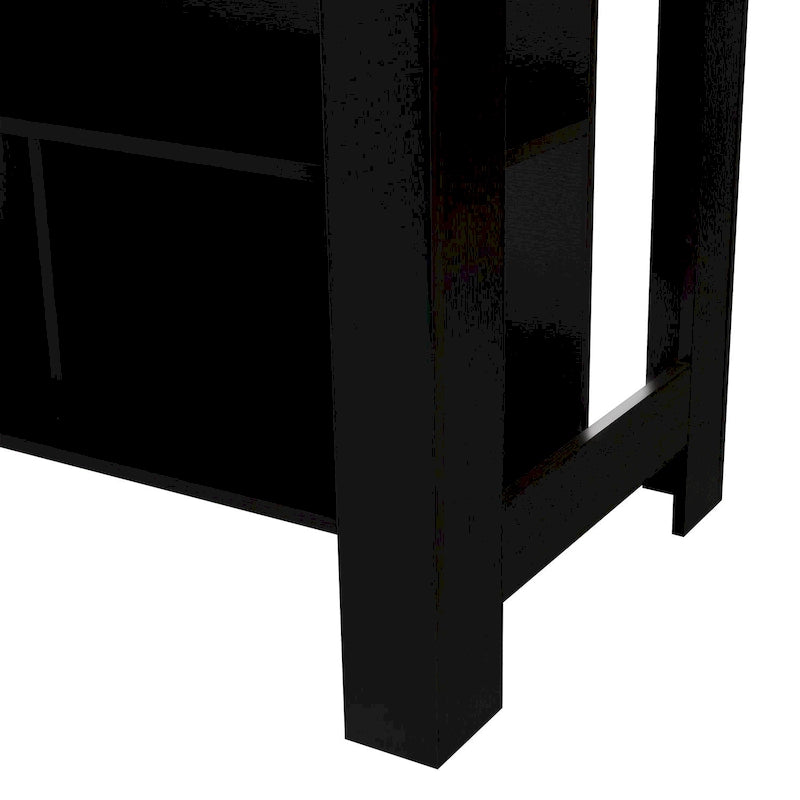 TUHOME Cala 3-Shelf Wooden Casual Kitchen Island