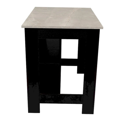 TUHOME Cala 3-Shelf Wooden Casual Kitchen Island