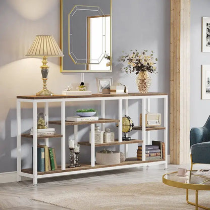 70.9 inch Console Sofa Table with Storage, 3-Tier Entryway Table for Hallway