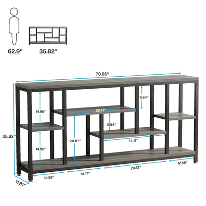 70.9 inch Console Sofa Table with Storage, 3-Tier Entryway Table for Hallway