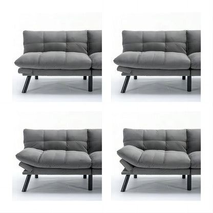 70.87 Futon Sofa Bed, Foam Foldable Couch Convertible Loveseat Sleeper Daybed with Adjustable Armrests for Small Space
