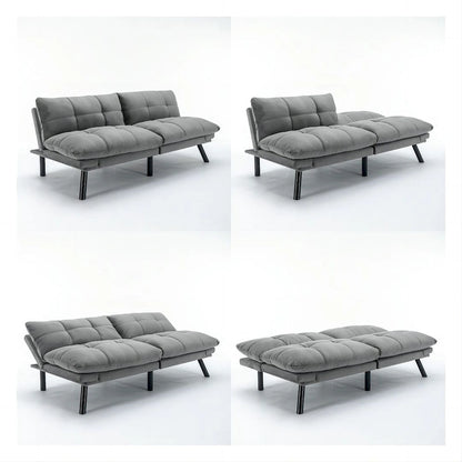 70.87 Futon Sofa Bed, Foam Foldable Couch Convertible Loveseat Sleeper Daybed with Adjustable Armrests for Small Space