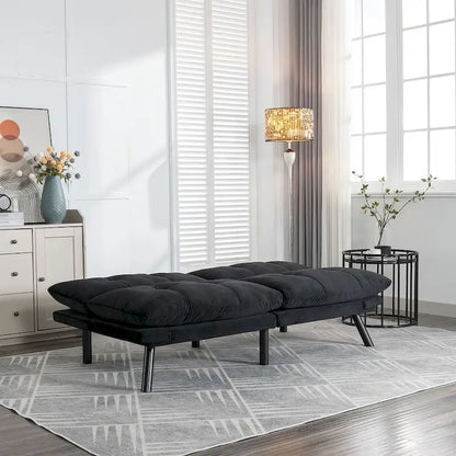 70.87 Futon Sofa Bed, Foam Foldable Couch Convertible Loveseat Sleeper Daybed with Adjustable Armrests for Small Space