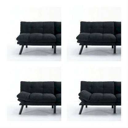 70.87 Futon Sofa Bed, Foam Foldable Couch Convertible Loveseat Sleeper Daybed with Adjustable Armrests for Small Space